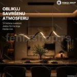 Viseći talasasti luster sa 3 režima svetlosti, 23W LED