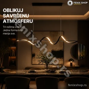 Viseći talasasti luster sa 3 režima svetlosti, 23W LED