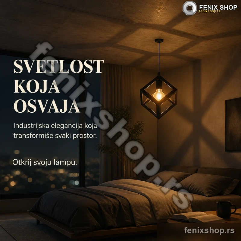 Crna kockasta viseća lampa 16x28 cm – grlo E27 Crna kockasta viseća lampa 16x28 cm – grlo E27