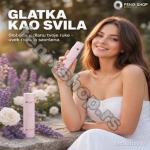 Roze punjivi ženski aparat za dlačice 2u1, USB-C, 400 mAh