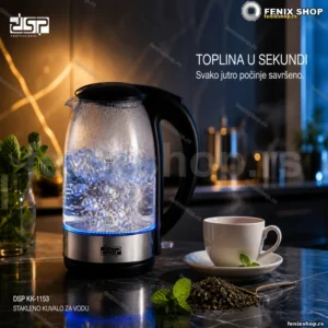 DSP KK-1153 stakleno električno kuvalo 1,7 l — plavi LED