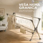 Sklopiva teleskopska sušilica za veš — raspona do 200 cm