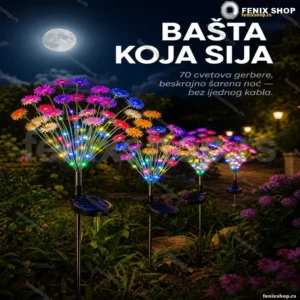 Set 2 solarne lampe gerberi sa 140 šarenih cvetića