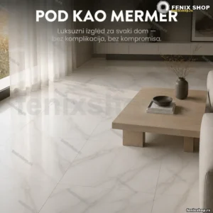 Podne ploče 60x60 cm beli mermer samolepljive — 10 kom