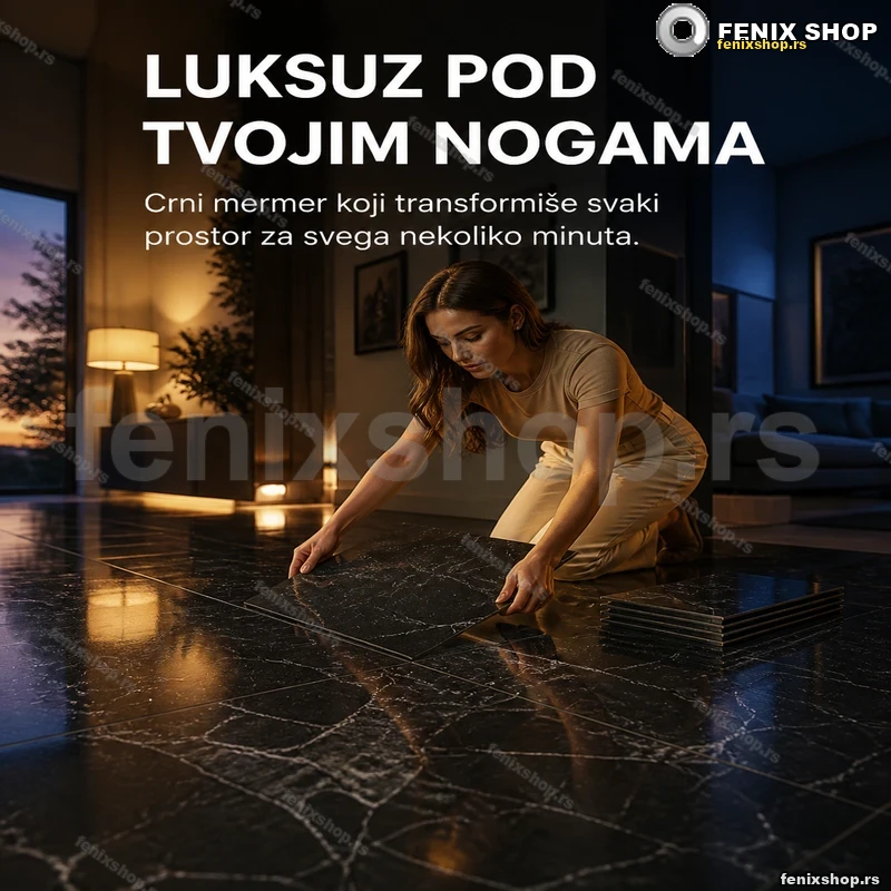 Podne ploče crni mermer 60x60 cm, samolepljive, 10 kom Podne ploče crni mermer 60x60 cm, samolepljive, 10 kom