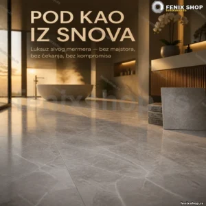 Podne ploče sivi mermer 60x60 cm samolepljive, 10 kom