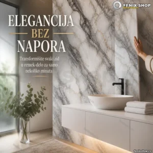 PVC ploče belo-sivi mermer 60x60 cm samolepljive, 12 kom