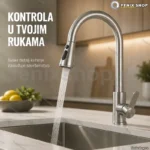 Kuhinjska slavina s izvlačivom tušem brušeni nikl