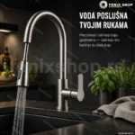 Jednoručna inox slavina za kuhinju sa izvlačivom tuš glavom