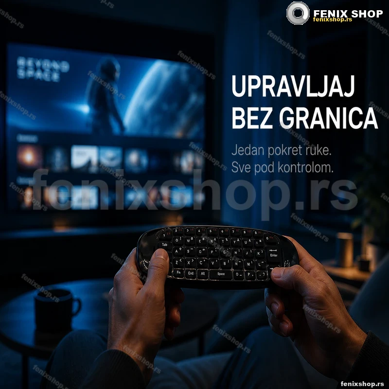 Bežični vazdušni miš 3u1 — žiroskop, QWERTY i daljinski Bežični vazdušni miš 3u1 — žiroskop, QWERTY i daljinski