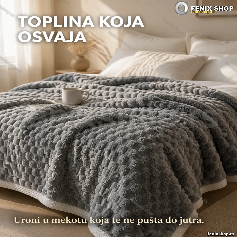Ćebe 200x230 cm sa 3D vafl reljefom — više boja Ćebe 200x230 cm sa 3D vafl reljefom — više boja