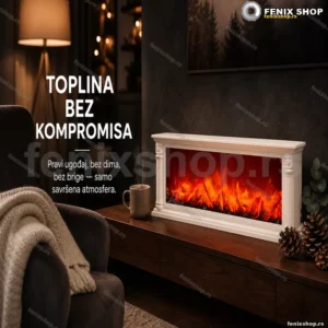 Dekorativni LED kamin sa efektom plamena — baterije ili USB