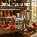 Metalna ručna mašina br. 12 za mlevenje mesa sa stegom