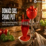 Ručna metalna pasirka za paradajz sa stegom — za sto