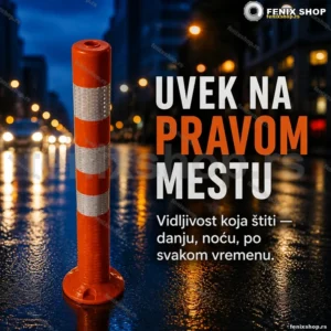 Reflektujući fleksibilni saobraćajni stubić 75 cm