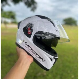 Bela integralna moto kaciga YOSON GS Energy sa duplim vizirom