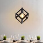 kockasta viseća lampa - prednja strana