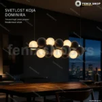Crni luster sa kuglama NewRgy 2418L-DW — 13 kugli