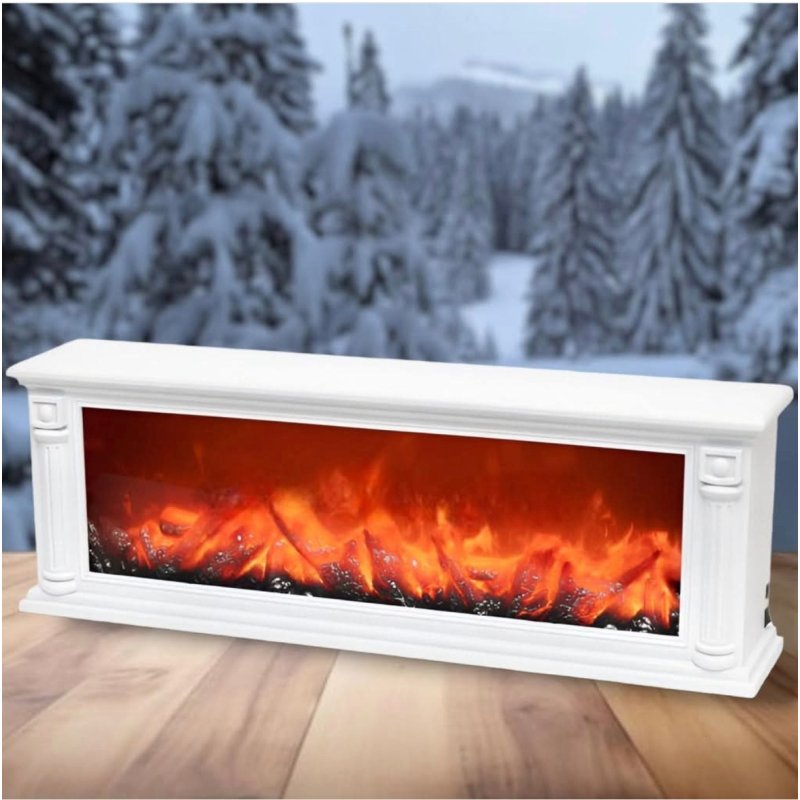 Dekorativni LED kamin sa efektom plamena — baterije ili USB imitacija kamina LED - prednja strana