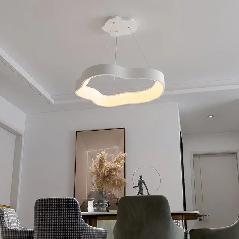 LED luster beli talasasti prsten DD-148, precnik 60 cm, daljinski beli LED luster - detalji