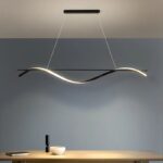 Linijski LED luster talasasti crni 100 cm — NMLights Worth