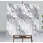PVC ploče belo-sivi mermer 60x60 cm samolepljive, 12 kom