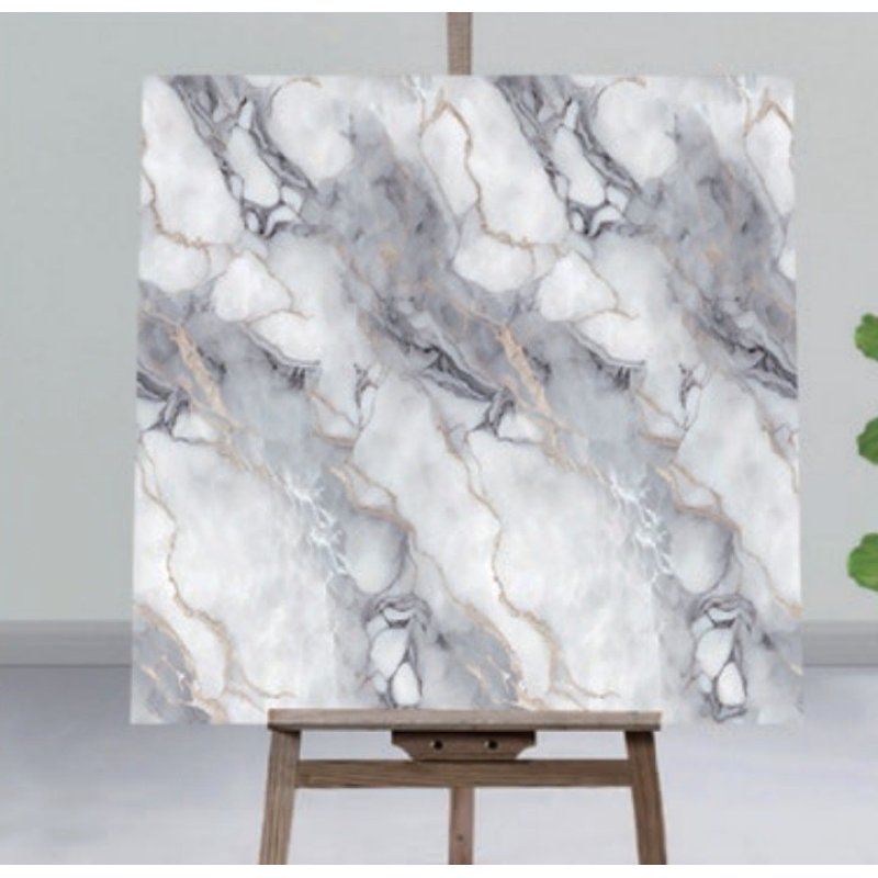PVC ploče belo-sivi mermer 60x60 cm samolepljive, 12 kom samolepljivi paneli mermer - prednja strana