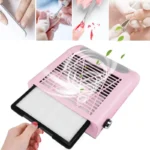 roze aspirator za nokte 80W - u upotrebi
