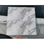 Samolepljive 3D zidne ploče belo-sivi mermer 60x60 cm, 12 kom