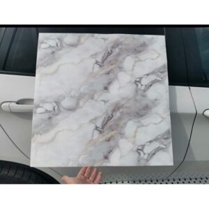Samolepljive 3D zidne ploče belo-sivi mermer 60x60 cm, 12 kom