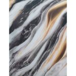 Samolepljive 3D zidne ploče crno zlatni mermer 60x60 cm, 12 kom