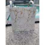 Samolepljive zidne ploče beli mermer zlatne žile 60x60 cm, 10 kom