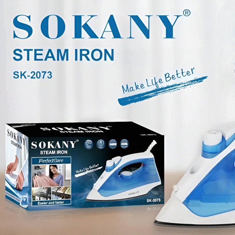 SOKANY 2073 parna pegla sa keramičkim postoljem 1400W SOKANY 2073 parna pegla - u upotrebi