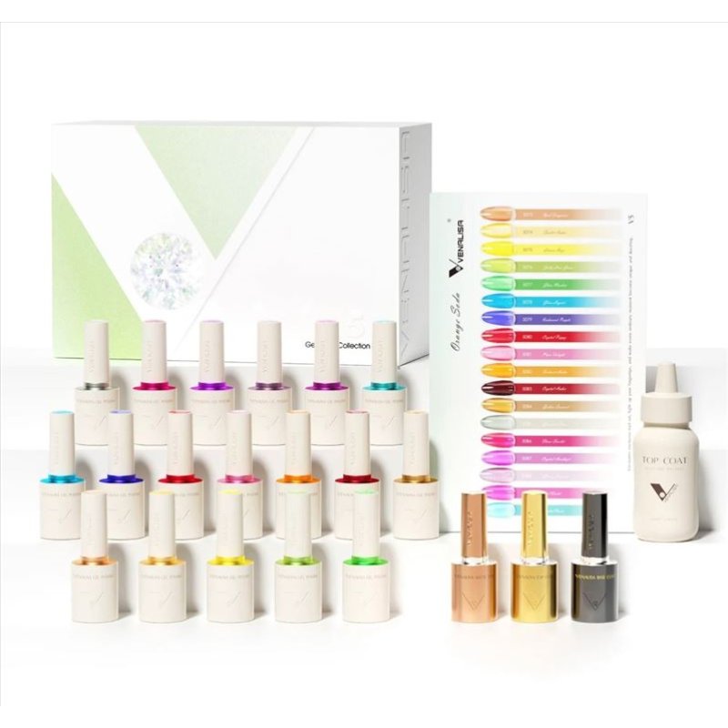 Venalisa V5 gel lak set od 18 boja bez HEMA i TPO — 10 ml Venalisa V5 set gel lakova - prednja strana