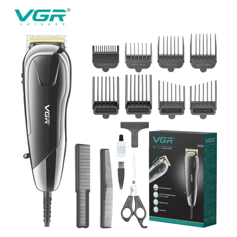 VGR V127 mašinica za šišanje kose na kabl, 0,9–1,5 mm VGR V127 mašinica - prednja strana