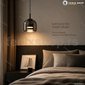 Viseća lampa od dimljenog stakla 26 cm sa prigušivanjem PD287852