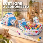 3u1 Šator + Tunel + Bazen za Loptice – PLAVI