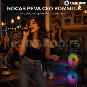 Bluetooth karaoke zvučnik ZQS-8220S 40 W sa LED svetlima i bežičnim mikrofonom