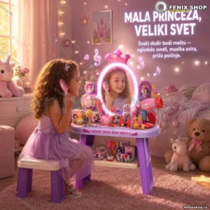 Dečji sto sa ogledalom, svetlom i muzikom — set od 53 dela