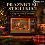 Novogodišnja dekoracija retro TV za policu