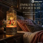 Novogodišnja lampa s figurom Deda Mraza i efektom snega