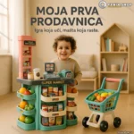 Igračka supermarket sa kasom i kolicima — 47 delova