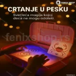 Kutija za crtanje peskom sa svetlećom podlogom — šabloni i alatke
