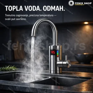 Slavina za sudoperu RY-019 — inox, grejač 3000 W, displej