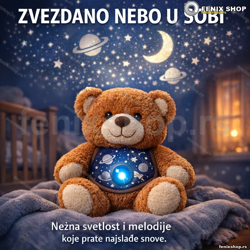 Medonjica sa projektorom zvezdica i melodijama, 38 cm Medonjica sa projektorom zvezdica i melodijama, 38 cm