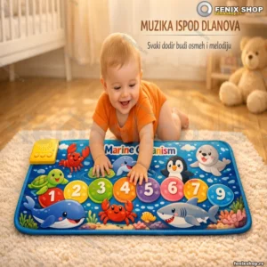 Muzička podloga sa životinjama mora i klavirom za bebe