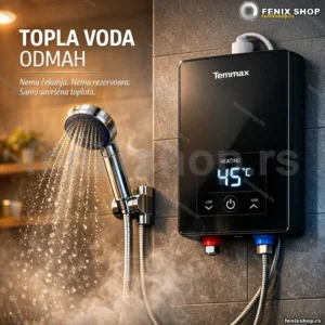 Topla voda za tuširanje bez bojlera — Temmax protočni grejač 30–55 °C