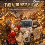 Praznična irvas dekoracija za automobil — rogovi, nos i rep