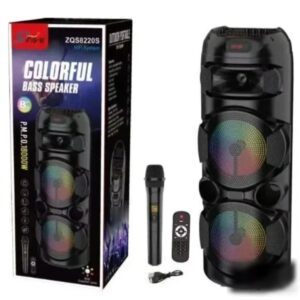 Bluetooth karaoke zvučnik ZQS-8220S 40 W sa LED svetlima i bežičnim mikrofonom