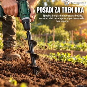 Burgija za zemlju za bušilicu — spiralna burgija za sadnju biljaka i lukovica